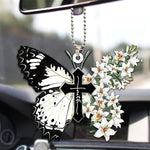 Pendentif Croix Papillon Coloré Unique