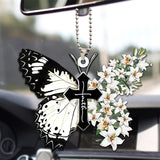 Pendentif Croix Papillon Coloré Unique