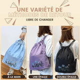 Sac à bandoulière brodé avec pochette à cordon