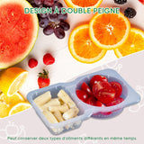 Récipients à encas à double compartiment avec couvercles