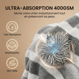 Peignoir de bain de luxe en microfibre pour chien