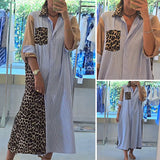 Robe chemise ample à motifs patchwork et rayures