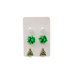 Boucles d'oreilles en perles avec fleurs de Noël