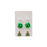 Boucles d'oreilles en perles avec fleurs de Noël
