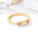 L'amour le plus pur Bague/Collier en opale ovale assortie