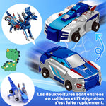 Voitures magnétiques 2 en 1 qui se transforment en dragon volant et en licorne