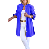 Vestes chemises longues unies en coton
