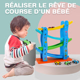 Jouet en bois avec rampe d'accès pour voiture