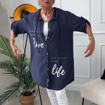 Veste à capuche boutonnée Lettre imprimée