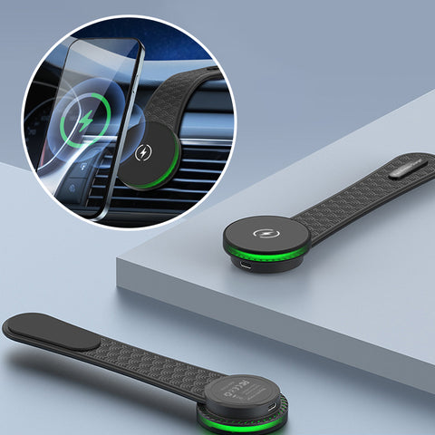 Chargeur sans fil magnétique pliable 2 en 1 pour voiture
