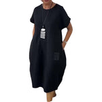 Robe simple à manches courtes avec impression de lettres