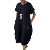 Robe simple à manches courtes avec impression de lettres