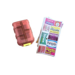 Organisateur de pilules portable avec étiquettes