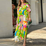 Robe Décontractée à Imprimé Peint