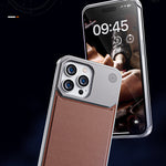 Etui de téléphone en cuir et métal
