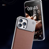Etui de téléphone en cuir et métal