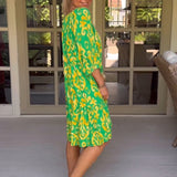 Robe à manches amples avec imprimé