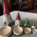 Poupées gigognes en bois gnome scandinave faites à la main (5 pièces)