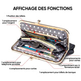 Portefeuille en cuir PU de grande capacité