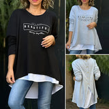 Lettre Col rond Faux T-Shirt deux pièces