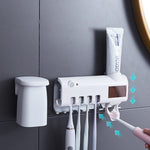 Stérilisateur de brosse à dents intelligent à lumière UV, distributeur de dentifrice à monter sur le mur