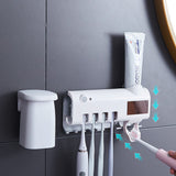 Stérilisateur de brosse à dents intelligent à lumière UV, distributeur de dentifrice à monter sur le mur