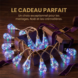Guirlande lumineuse avec ampoules suspendues à des cordes de jute