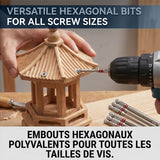 Jeu d'embouts de tournevis hexagonaux magnétiques en forme de pagode