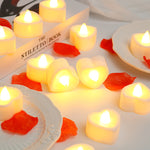 24 bougies chauffe-plat LED en forme de cœur