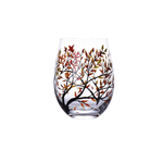 Verres à vin Arbre des Quatre Saisons - Art Peint à la Main