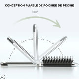 Brosse à cheveux miroir pliante de voyage