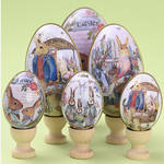 Œufs en fer colorés Lapin Pâques