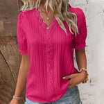 Chemise Elégante en Dentelle à col en V