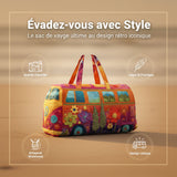 Sac de Voyage Matelassé à Motif Floral