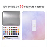 Ensemble aquarelle pailleté/métallique