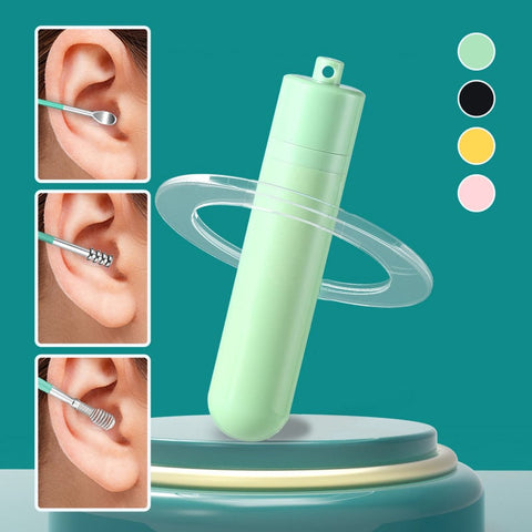 Juego de 6 piezas de herramienta de limpieza para oídos de acero inoxidable con espiral y masaje