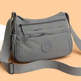 Sac bandoulière tendance uni à multiples poches zippées
