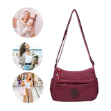 Sac bandoulière tendance uni à multiples poches zippées
