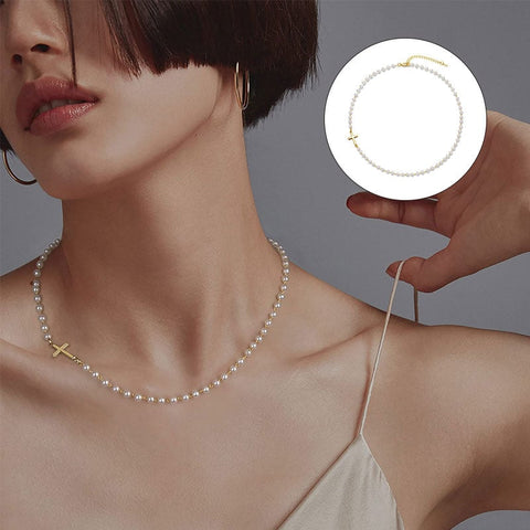 Collier croisé avec perles