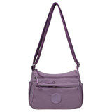 Sac bandoulière tendance uni à multiples poches zippées