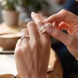 Bague tournante à une rangée de diamants