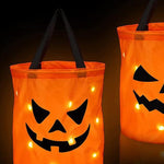 Sac à bonbons personnalisé en forme de citrouille lumineuse