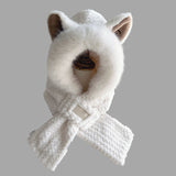 Bonnet et écharpe 2 en 1 avec oreilles de renard mignonnes