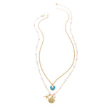 Collier croisé avec perles