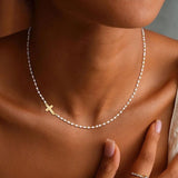 Collier croisé avec perles