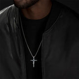 Collier crucifix en acier titane