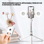 Bâton de selfie 6 en 1 avec lumière d'appoint