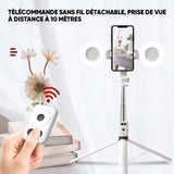 Bâton de selfie 6 en 1 avec lumière d'appoint
