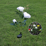 Fleur de rose solaire à 3 DEL