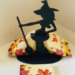 Ornement de porte-serviettes en bois de sorcière d'Halloween